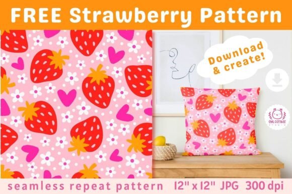 Download FREE Strawberry Seamless Pattern - Berry Collection