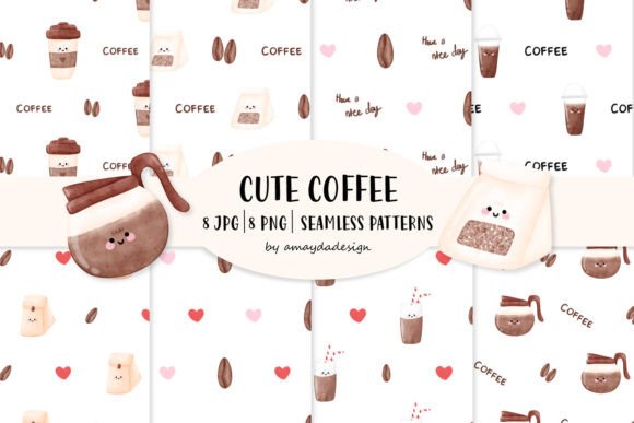 Download Coffee Digital Papers, Coffee Patterns - Premium Bundle