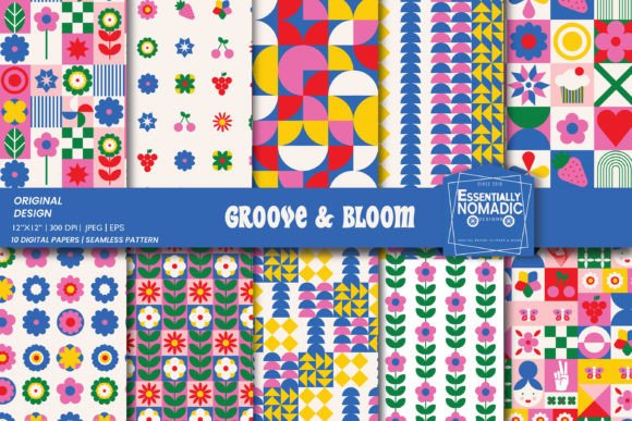 Download Colorful Bauhaus Geometric Digital Paper - Geometric digital paper Collection