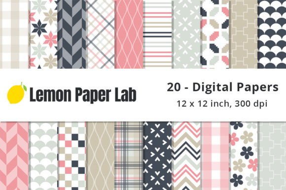 Download Pink and Beige Geometric Digital Paper - Beige Collection