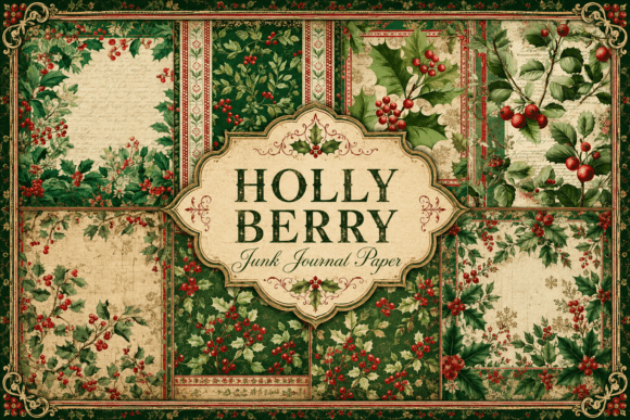 Download Holly Berry Junk Journal Paper - Berry Collection