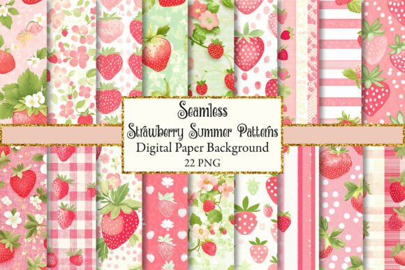 Download Strawberry Summer Seamless Patterns - Berry Collection