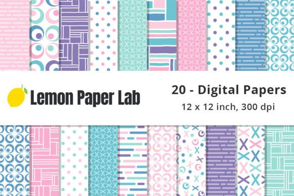 Download Pastel Geometric Digital Papers - Geometric digital paper Collection